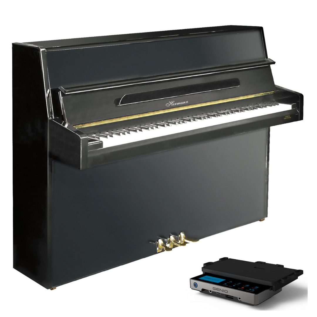 Wall piano Hermann H110BK incl. silent system - Musikhaus Bozen